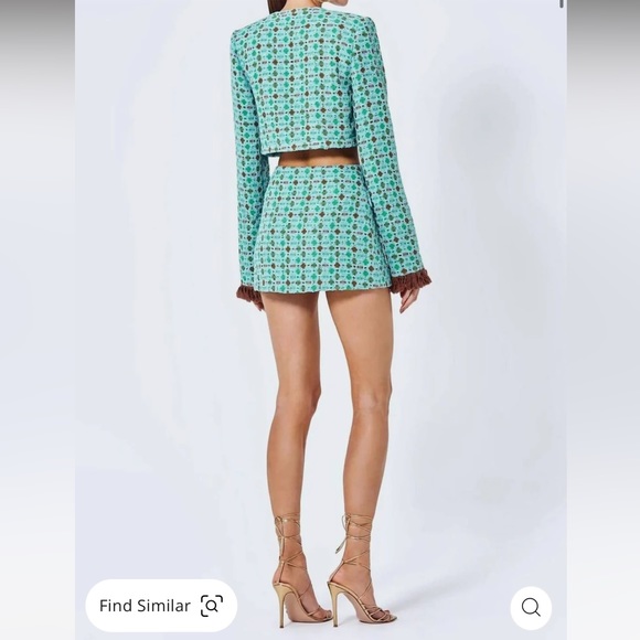 Alexis Women's Green Galena Jacket and mini skirt set - Picture 3 of 8